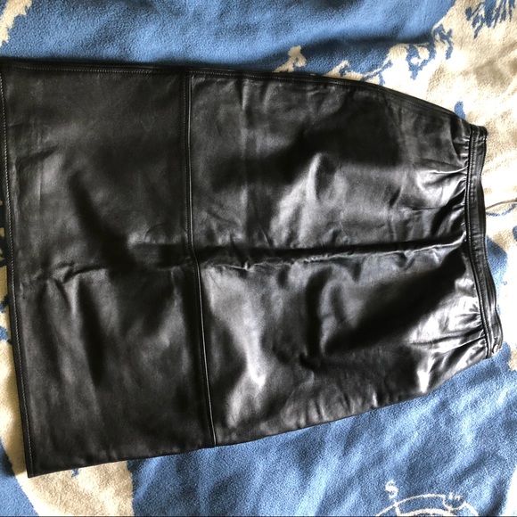 Vintage Ungaro Parallele Paris Leather Pencil Skirt size 10 - Picture 7 of 9